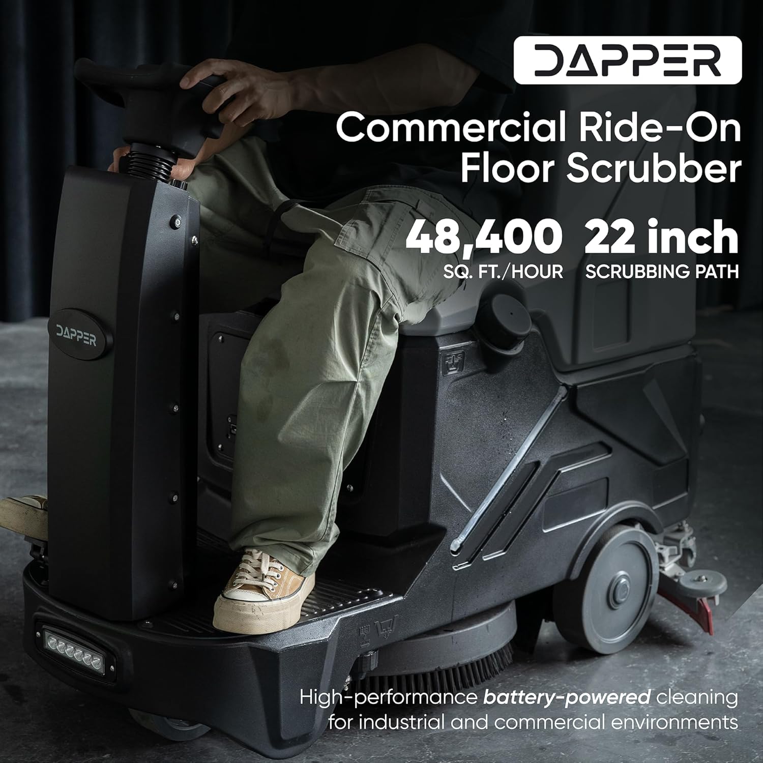 Dapper Supply ride-on floor scrubber review performance testing - real-world results on commercial floors