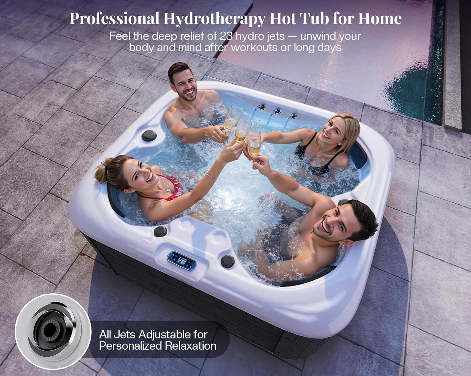 Jocisland 4 Person Outdoor Hot Tub: Honest Pros & Cons Review 3 Step by step guide for using Jocisland 4 person outdoor hot tub control panel and jets