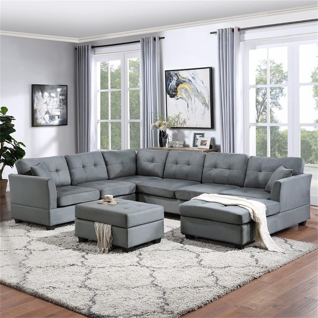 U-Style Upholstery Sectional Sofa review,sectional sofa with storage ottoman review,U-style sofa review and rating,is U-style sectional worth buying,U-style upholstery sofa review pros cons,DUYHBAWRS sectional sofa review verdict unboxing and complete package contents