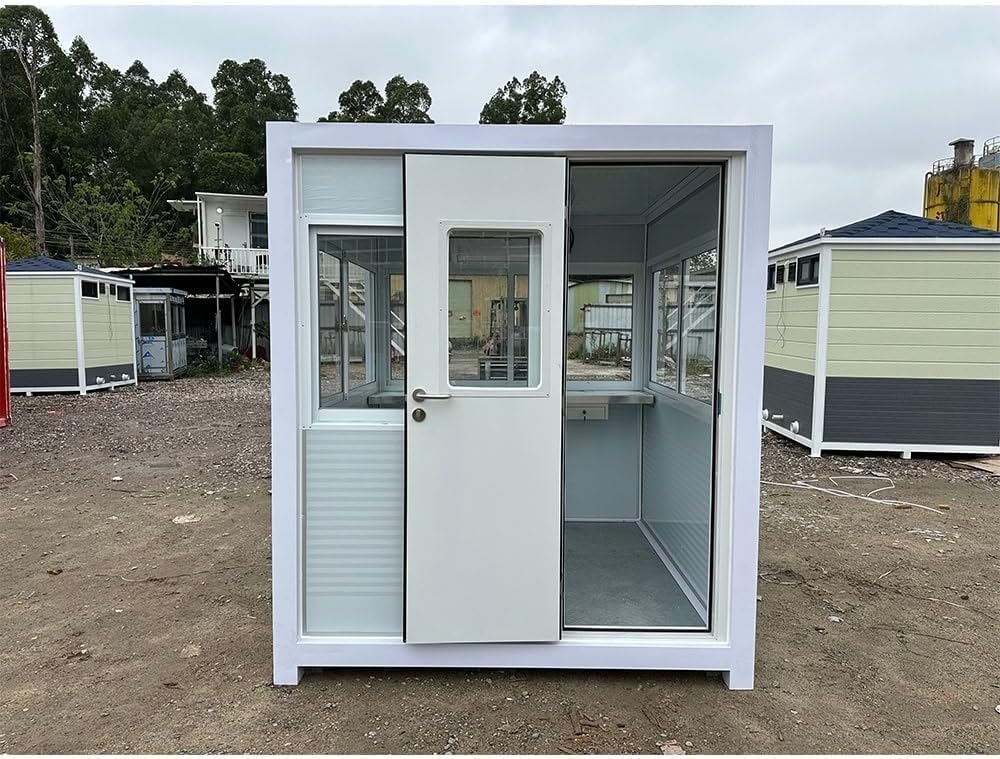 guard booth with AC and heating,security booth with air conditioning,portable guardhouse pros cons,insulated outdoor office worth buying,best guard shack for commercial use,should I buy a portable security booth unboxing and complete package contents